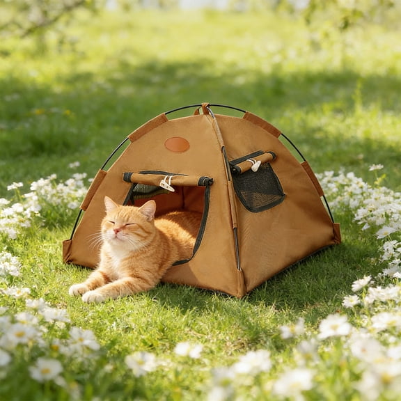 Foldable Breathable Pet Tent, Dog Cat House Tent with Breathable Mesh, Portable Hideaway for Cats & Small Dogs, Anti-Slip Base, Indoor/Outdoor Use, Fully Washable