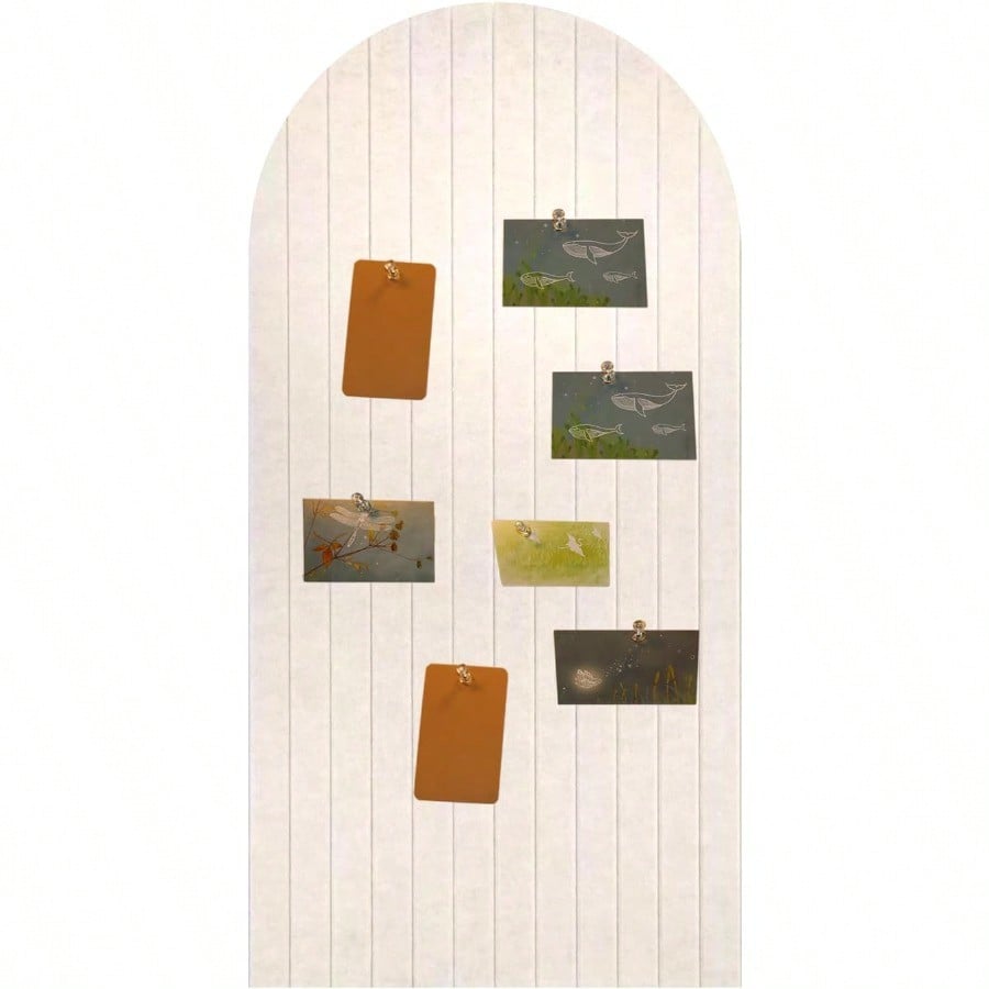 Foldable Bulletin Board 0.35 Thick Felt Wall Tiles Large Cork Board with Adhesive Sticker Round Edges Wall Panels for Office Bedroom Living Room Decorative Board Beige 47x24 inches