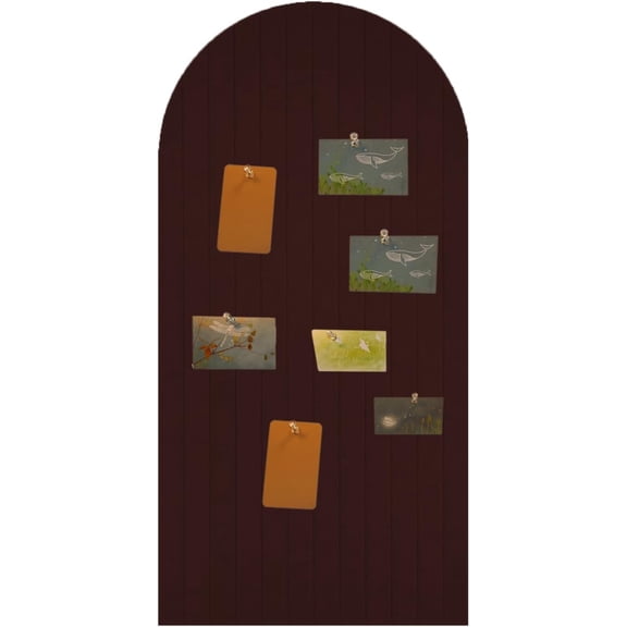 Foldable Bulletin Board, 0.35" Thick Felt Wall Tiles, Large Cork Board with Adhesive Sticker, Round Edges Wall Panels  (red Coffee, 47x24 inches)