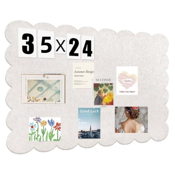 Foldable Bulletin Felt Board, 35x24 Inches Cork Board Alternative, Felt Board Decorative Pin Board for Wall, Photo Board Self-Adhesive Vision Board,Beige