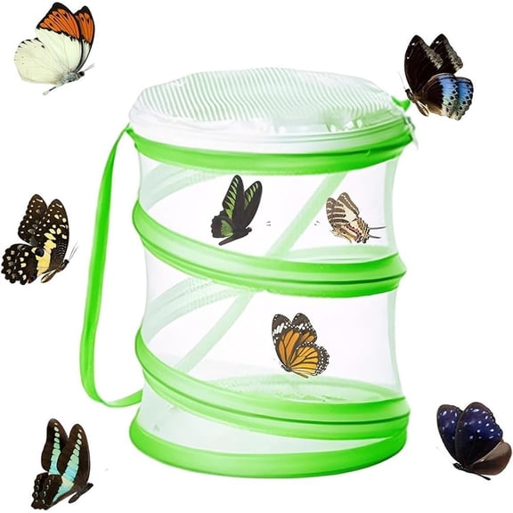 Foldable Butterfly Cage - Stick Insect Fence - Portable Design - Insect Catch - Science Education - Grow Net for Butterflies/Fireflies/Plants