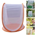 thumbnail image 1 of Foldable Butterfly Habitat Cage Terrarium Mesh Bottom - Easier Maintenance for Outdoor Observation, Breathable and Portable Design, Orange, By Kingtowag, 1 of 9