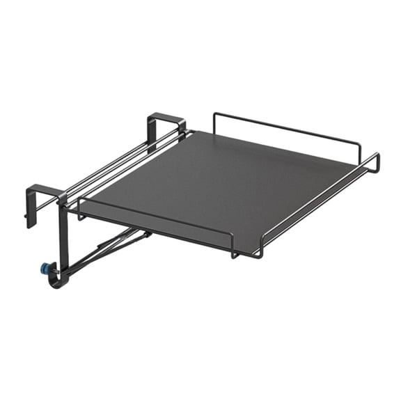 Foldable Cabinet Door Organizer Shelf, Metal Storage Rack and Countertop Extender, Space Saving Hanging Shelf for Kitchen,Black - 29.5x26cm