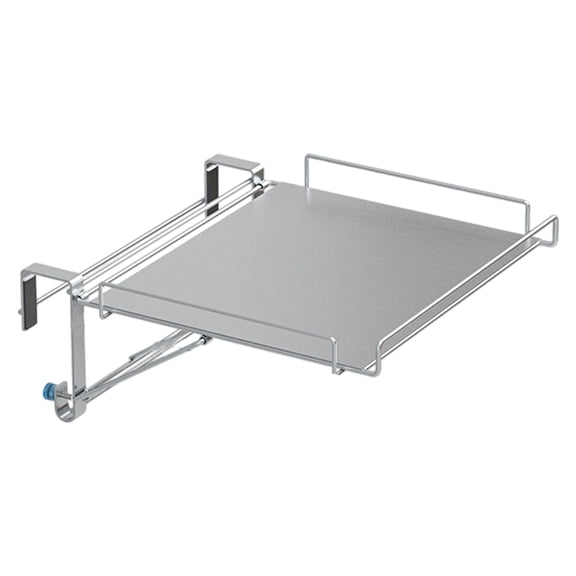 Foldable Cabinet Door Organizer Shelf, Metal Storage Rack and Countertop Extender, Space Saving Hanging Shelf for Kitchen,Grey - 29.5x26cm