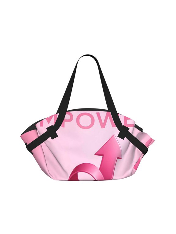 Foldable Camping Bag To Picnic Mat Thick Portable Shoulder Bag With 2 Snap Buttons For Beach Camping Park Breast Cancer Awareness - Empower