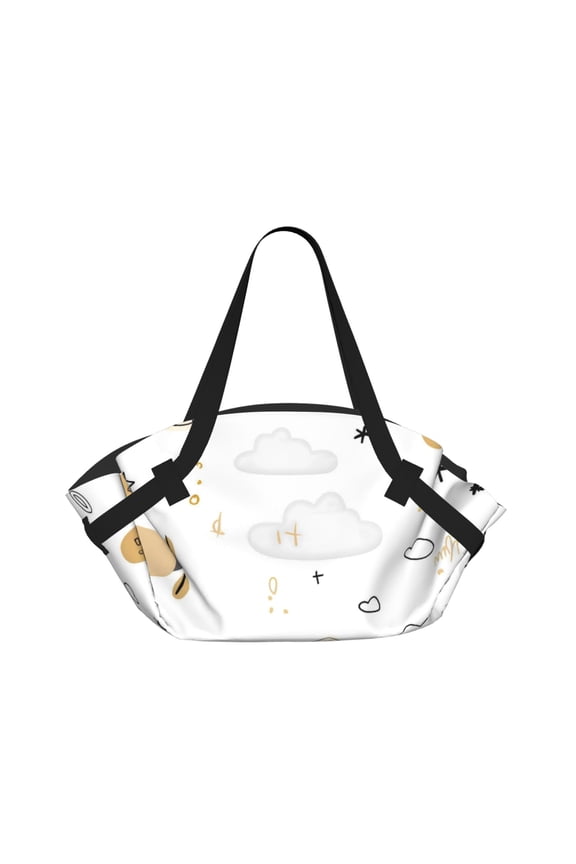 Foldable Camping Bag To Picnic Mat Thick Portable Shoulder Bag With 2 Snap Buttons For Beach Camping Park Cute Airplane Pattern