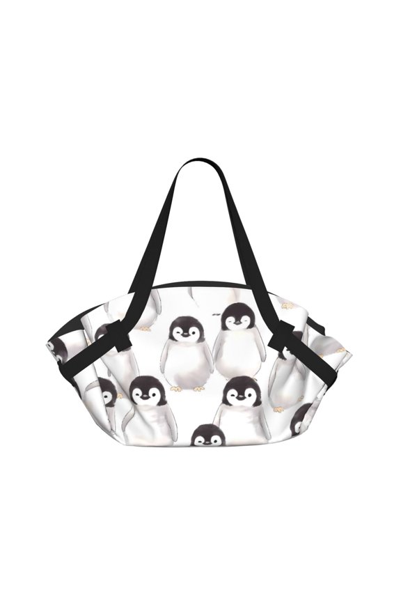 Foldable Camping Bag To Picnic Mat Thick Portable Shoulder Bag With 2 Snap Buttons For Beach Camping Park Little Penguin