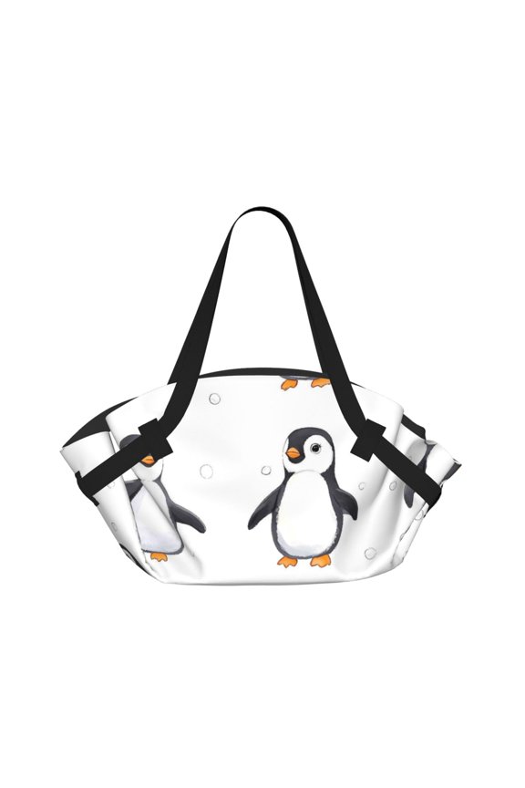 Foldable Camping Bag To Picnic Mat Thick Portable Shoulder Bag With 2 Snap Buttons For Beach Camping Park Penguin