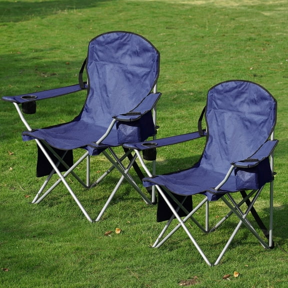 VTOY Camping Chair 2 Pack Portable Beach Chair for Outdoors Foldable Camping Chairs for Adults(Navy)