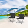 thumbnail image 1 of Foldable Camping Chair TeqHome Collapsible Beach Chair Outdoor Folding Chair Support 220.5lbs with Cup Holder and Detachable Umbrella (Set of 2, Black), 1 of 9