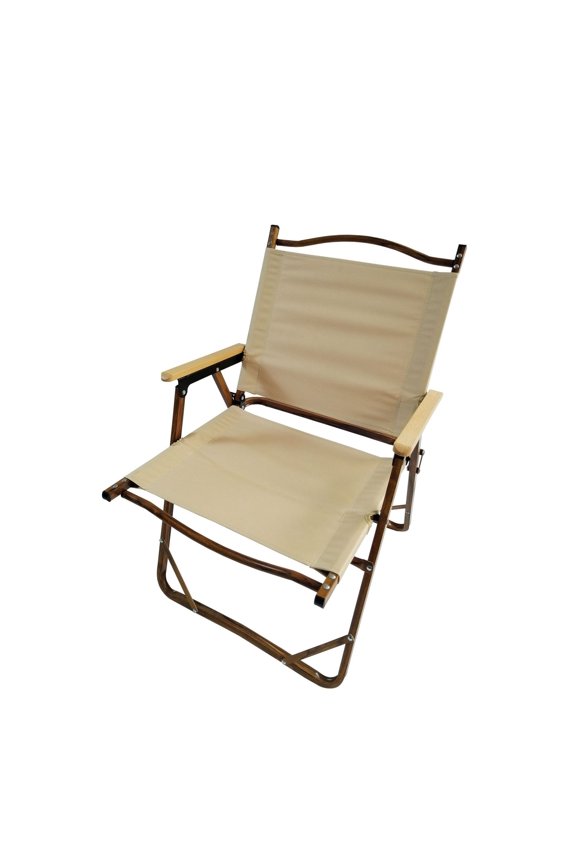Foldable Camping Chairs Set of 4, Portable Aluminum Kermit Chair with Armrests, Outdoor Travel Picnic Chair, Easy Carry Beech Wood Frame
