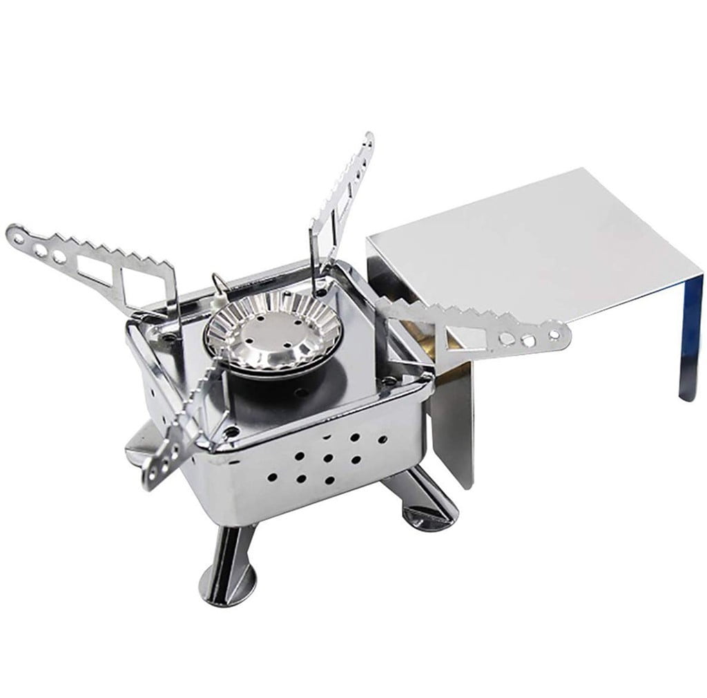 Foldable Camping Gas Stove, Mini Cartridge Stove for Outdoor Cooking, Portable Burner with Stainless Steel