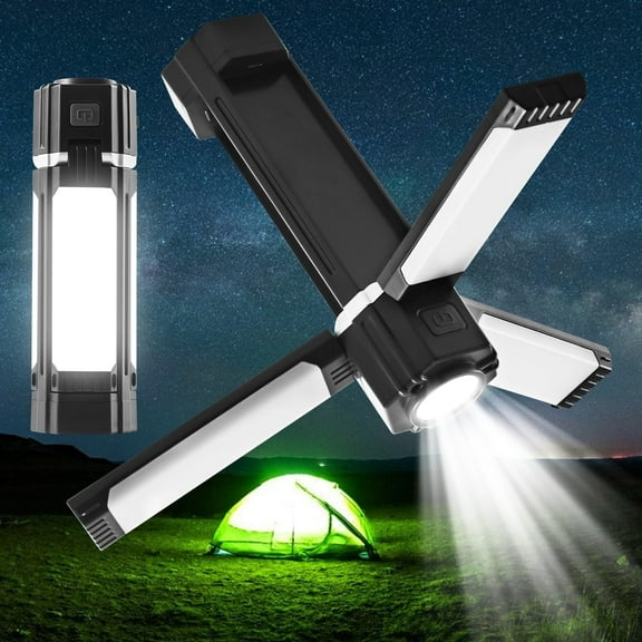 Foldable Camping Lights Rechargeable, 3000mAh Powerbank,  5 Modes LED Tent Lights ,Portable Flashlight for Outdoor Camping Hiking Fishing Climbing Emergency