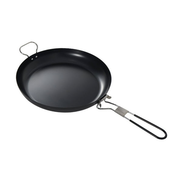 Foldable Camping Skillet with Non-Stick Coating - Portable Backpacking Frying Pan with Collapsible Handle for Hiking, Picnics, Outdoor Cooking, and Camping Kitchen Essentials