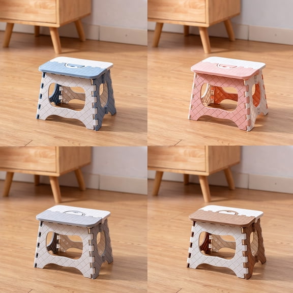 Foldable Camping Stool Portable | Compact Plastic Folding Chair for Adults | Indoor Outdoor Travel, Fishing, Picnic Seat | Non-Slip Stable Design | Blue, Pink, Gray, Khaki | 23x20x18.5cm Durable