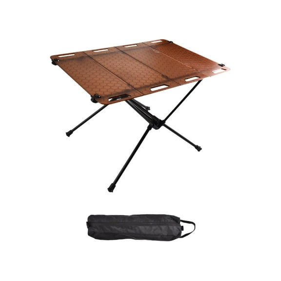 Foldable Camping Table, Outdoor Table with Hole for Hanging, Furniture Beach Table, Ultralight Desk for BBQ Backpacking Fishing Patio Backyard Orange Red