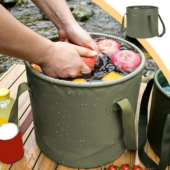 Foldable Camping Water Bucket - Portable Leak-Proof Collapsible Washbasin, Multi-Functional Foot Tub for Travel Hiking Fishing Gardening, Space-Saving Water Storage Container