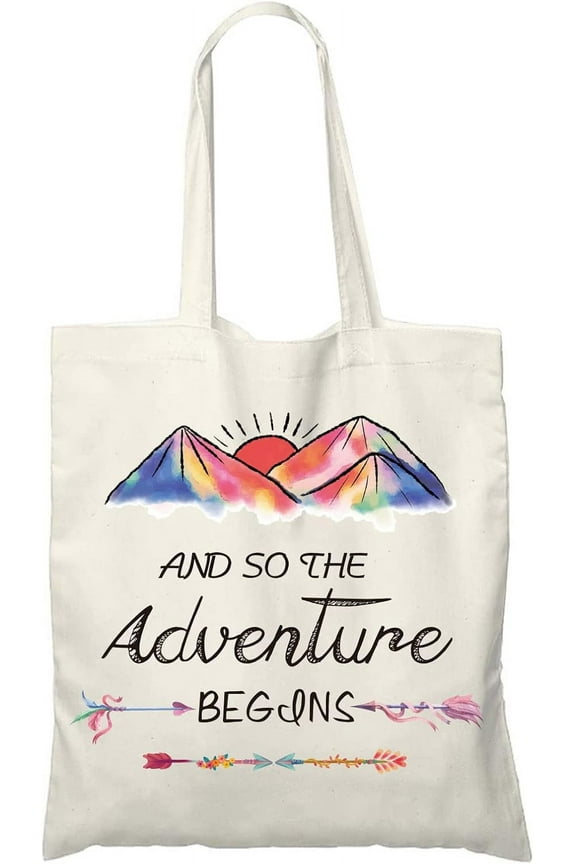 Foldable Canvas Cloth Pouches with Handle Shoulder Bags for Shopping Mountain Pattern 38x33cm Material Cloth