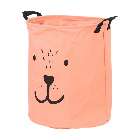 Foldable Canvas Storage Basket, Heavy-Duty Waterproof Laundry Hamper with Steel Rim, Reinforced Handle Organizer for Clothes Toys,Orange