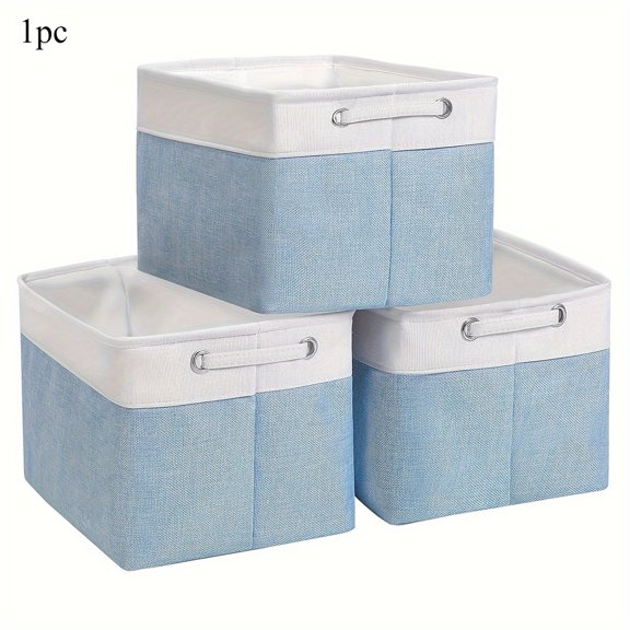 Foldable Canvas Storage Bins with Handles, Sturdy Cubic Organizer for Home, Office, Christmas and Halloween Gift Storage