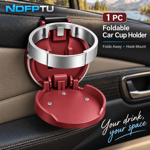 Foldable Car Cup Holder with Hanging Hook Car Door Drink Holder with ...