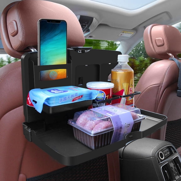Foldable Car Seat Back Tray Multi-Function Portable Desk for Eating, Drinking, Writing & Laptop Work, Universal Interior Accessory