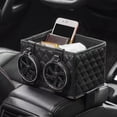 thumbnail image 1 of Foldable Car Seat Organizer with Dual Cup Holders - Quilted Auto Storage Box for Phones & Essentials, 1 of 1