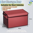 thumbnail image 1 of Foldable Car Storage Box, Artificial Leather Trunk Organizer, Expandable for SUV,Space-saving Folded, High-capacity(9 gal) Unfolded, Red, 1 of 12