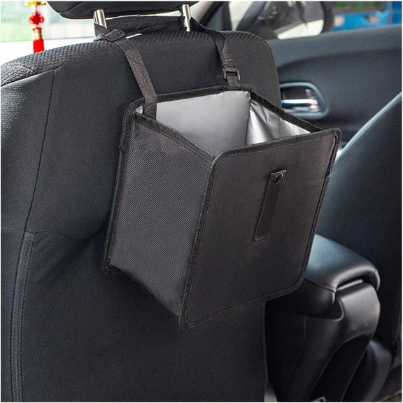 Foldable Car Trash Can, 1.85 Gallons Hanging Waterproof Leakproof Trash Can Storage Bag for Car with Large Capacity, Car Interior Accessories