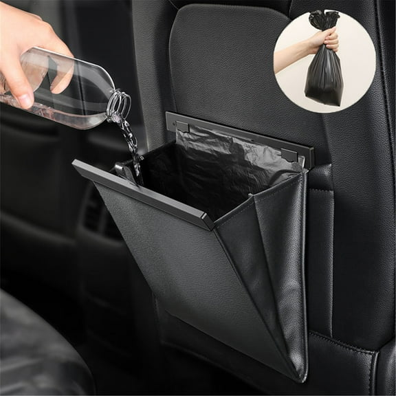 Foldable Car Trash Can | Waterproof Leak-Proof Lining | Multifunctional Storage Box for Front Seat | Easy to Clean & Collapsible Design | 1-Pack Vehicle Organizer