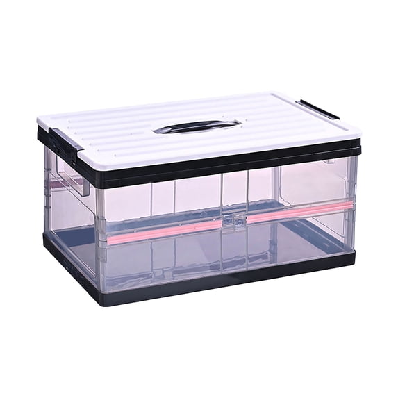 Foldable Car Trunk Organizer Box with Handles, Portable Storage Container for Camping Gear and Vehicle Essentials