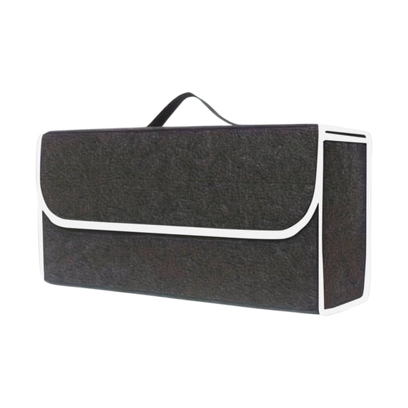 Foldable Car Trunk Organizer Heavy Duty Storage Bag For Automotive Vehicle Rear Seat Cargo White