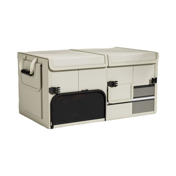 Foldable Car Trunk Organizer with Lid,Collapsible Waterproof Storage Box,Heavy Duty Oxford Cloth SUV Backseat Organizer,Multifunctional Portable Camping Travel Gear Container,Auto Cargo Storage Bin