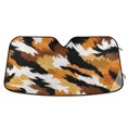 thumbnail image 1 of Foldable Car Windshield Sunshade UV Sun Visor Protector Blocks UV Rays Keeps Vehicle Cool 53x23.5 Inch Tiger Print in Warm Tones, 1 of 8