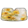 thumbnail image 1 of Foldable Car Windshield Sunshade UV Sun Visor Protector Blocks UV Rays Keeps Vehicle Cool 53x23.5 Inch Whimsical Watercolor Sunflowers, 1 of 8