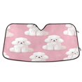thumbnail image 1 of Foldable Car Windshield Sunshade UV Sun Visor Protector Blocks UV Rays Keeps Vehicle Cool 53x23.5 Inch White Poodles, 1 of 8