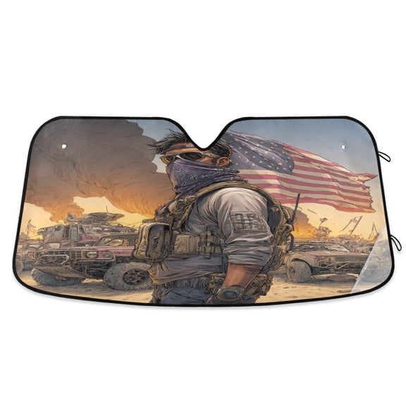 Foldable Car Windshield Sunshade UV Sun Visor Protector Blocks UV Rays Keeps Vehicle Cool 55x27.6 Inch Mask Guy