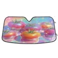 thumbnail image 1 of Foldable Car Windshield Sunshade UV Sun Visor Protector Blocks UV Rays Keeps Vehicle Cool 57x31.5 Inch Adorable Glowing Tomatoes, 1 of 8