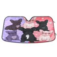 thumbnail image 1 of Foldable Car Windshield Sunshade UV Sun Visor Protector Blocks UV Rays Keeps Vehicle Cool 57x31.5 Inch Frenchie Squad Love Hearts, 1 of 8