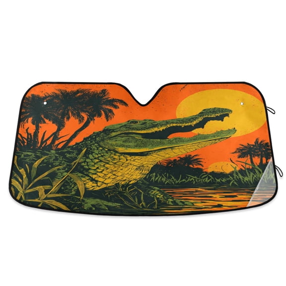 Foldable Car Windshield Sunshade UV Sun Visor Protector Blocks UV Rays Keeps Vehicle Cool 57x31.5 Inch Orange Sky Gator