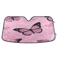 thumbnail image 1 of Foldable Car Windshield Sunshade UV Sun Visor Protector Blocks UV Rays Keeps Vehicle Cool 57x31.5 Inch Pink Sequin Butterfly, 1 of 8