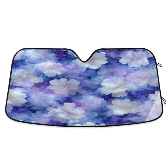 Foldable Car Windshield Sunshade UV Sun Visor Protector Blocks UV Rays Keeps Vehicle Cool 57x31.5 Inch Starry Watercolor Floral Print