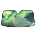thumbnail image 1 of Foldable Car Windshield Sunshade UV Sun Visor Protector Blocks UV Rays Keeps Vehicle Cool 57x31.5 Inch White Wolf Of The Ice, 1 of 8
