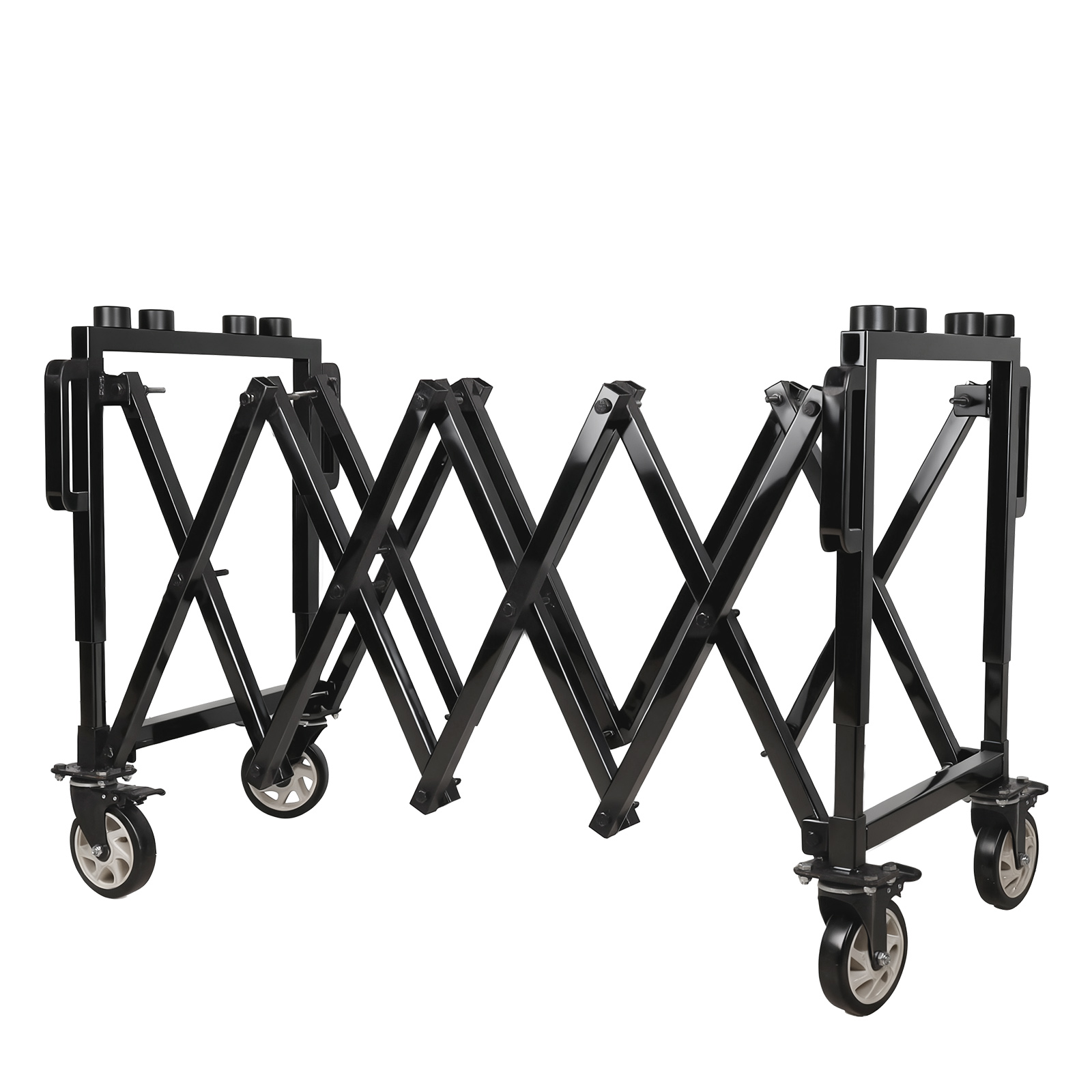 Foldable Carbon Steel Casket Trolley, Compact Hand Truck for Funeral, Black Space-Saving Mortuary Coffin Stand Cart for Church