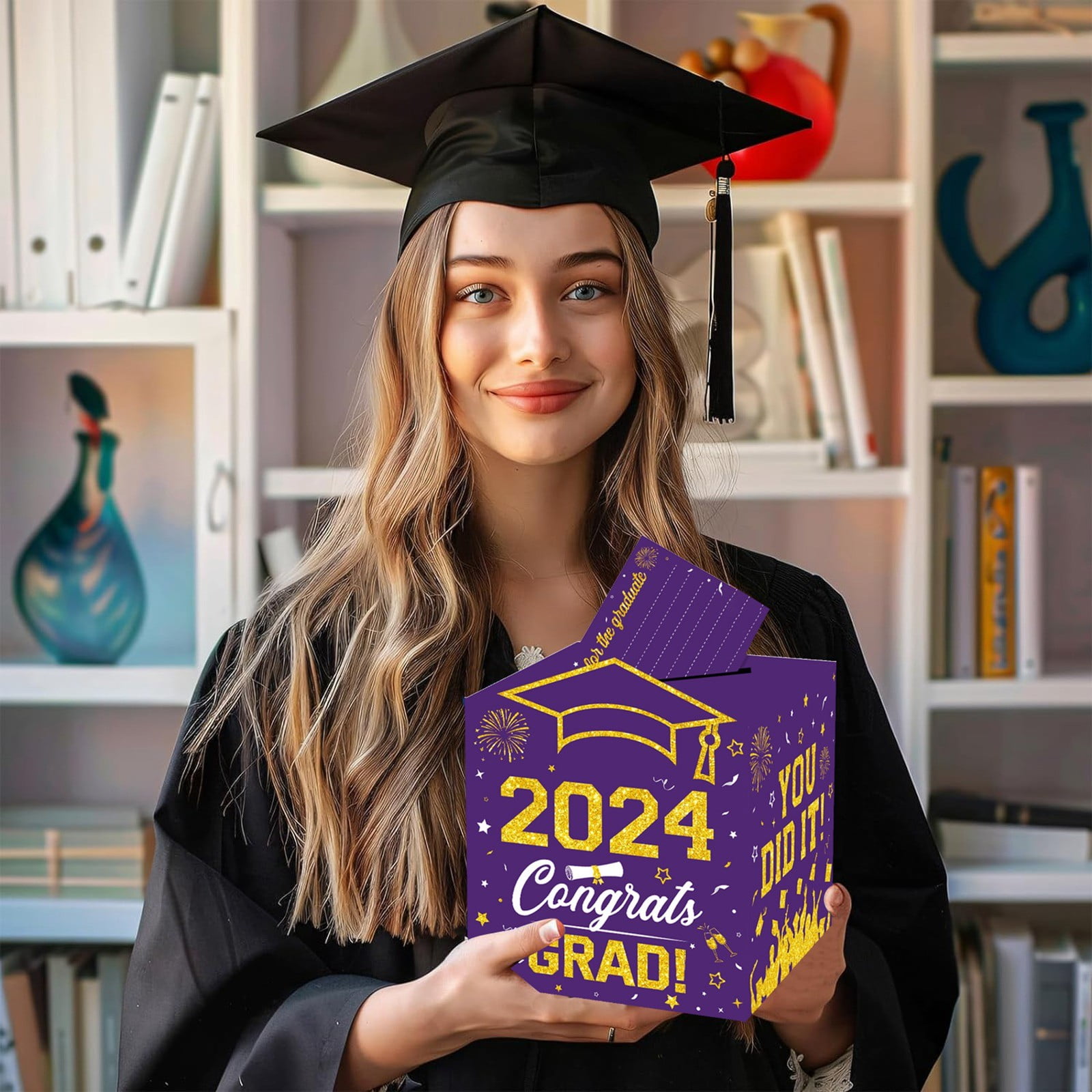 Foldable Cardboard Graduation Card Box With 30 Cards For Graduation Foldable Cardboard Graduation Card Box With 30 Cards For Graduation