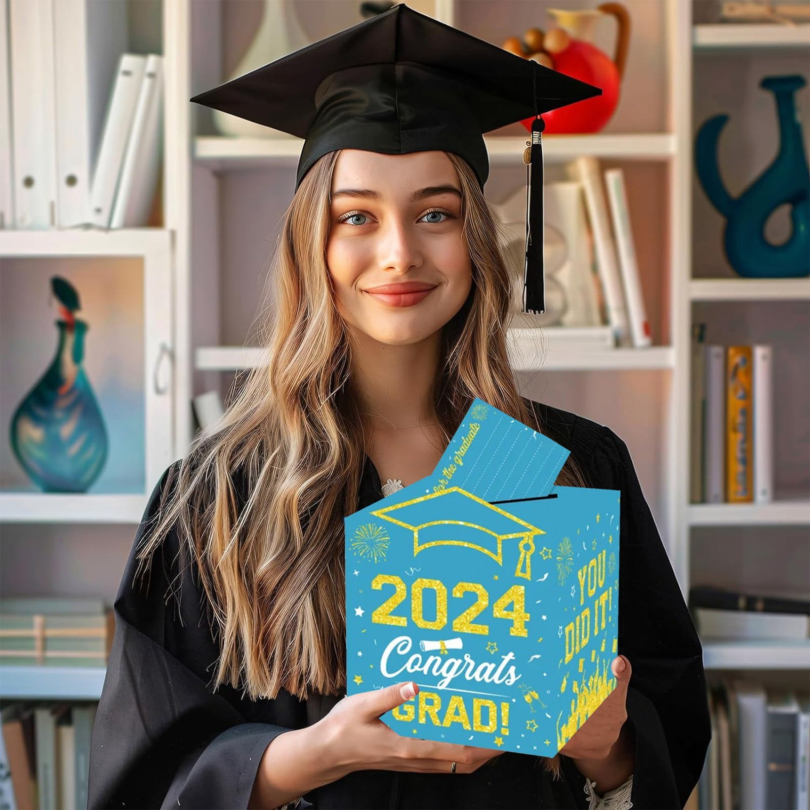 Foldable Cardboard Graduation Card Box With 30 Cards For Graduation foldable-cardboard-graduation-card-box-with-30-cards-for-graduation