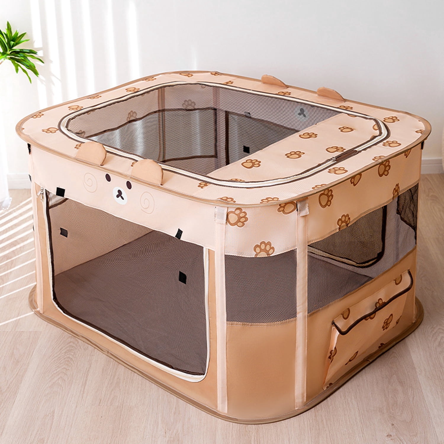 Foldable Cat Delivery Room, Portable Pet Whelping Tent for Cat Birth & Puppy, Rectangular Space-Saving Cat Nest with Breathable Mesh & Sunroof (M/L/XL/XXL)