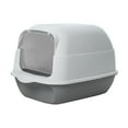 thumbnail image 1 of Foldable Cat Litter Box, Fully Enclosed Litter Box with Lid, Covered Kitty Kitten Litter Boxes Enclosure with Scoop, Odor Control, Easy to Clean, 3 Modes for Cat up to 12 lbs(Grey), 1 of 6