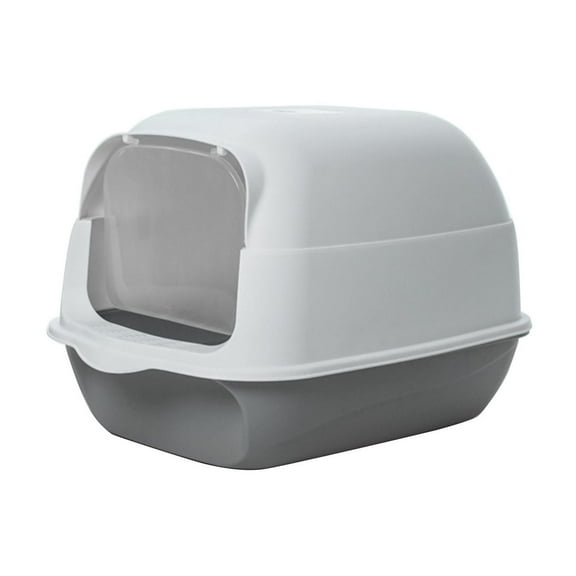 Foldable Cat Litter Box, Fully Enclosed Litter Box with Lid, Covered Kitty Kitten Litter Boxes Enclosure with Scoop, Odor Control, Easy to Clean, 3 Modes for Cat up to 12 lbs(Grey)