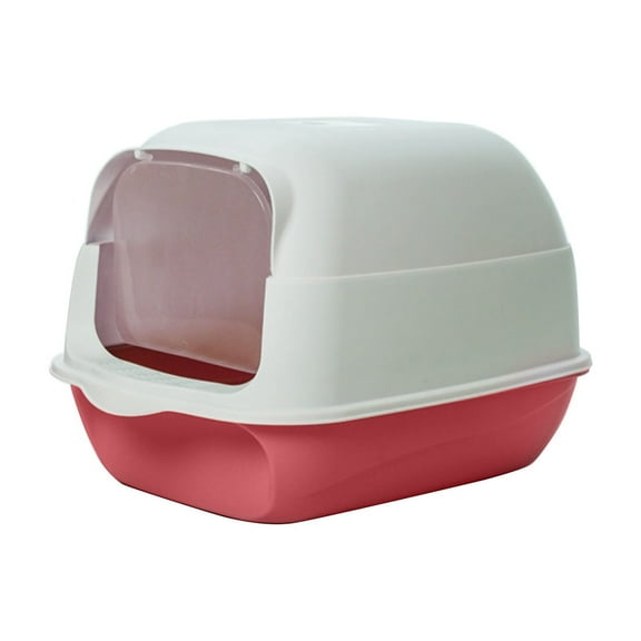 Foldable Cat Litter Box, Fully Enclosed Litter Box with Lid, Covered Kitty Kitten Litter Boxes Enclosure with Scoop, Odor Control, Easy to Clean, 3 Modes for Cat up to 12 lbs(Pink)
